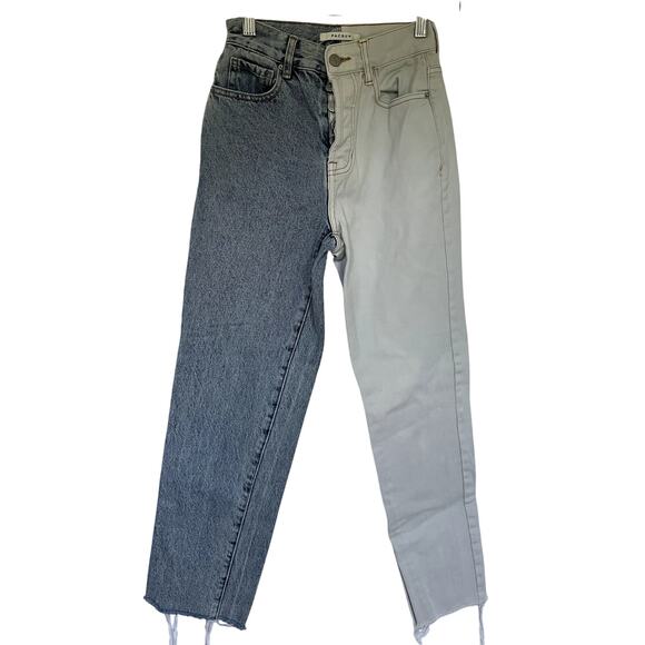 PacSun Denim - Pacsun high rise straight two tone white and medium wash blue jeans women's 23